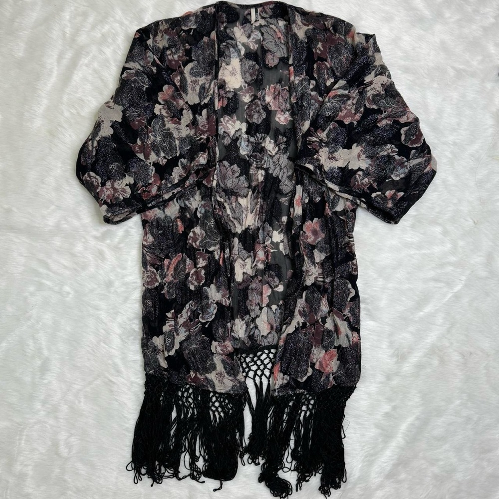 Floral Cover Up with Fringe